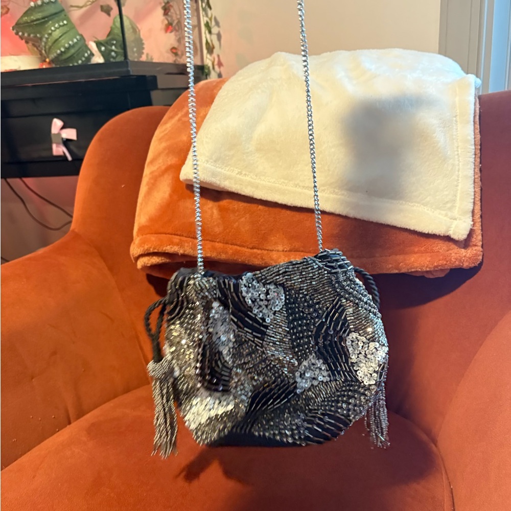 Elegant Black and Silver Sequin Bag